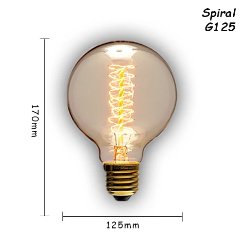 1 шт. Ретро лампа E27/E14 лампа Эдисона 110 В/220 В лампа накаливания для дома/гостиной декоративная винтажная лампа накаливания 40 Вт ампула - Цвет: G125-S