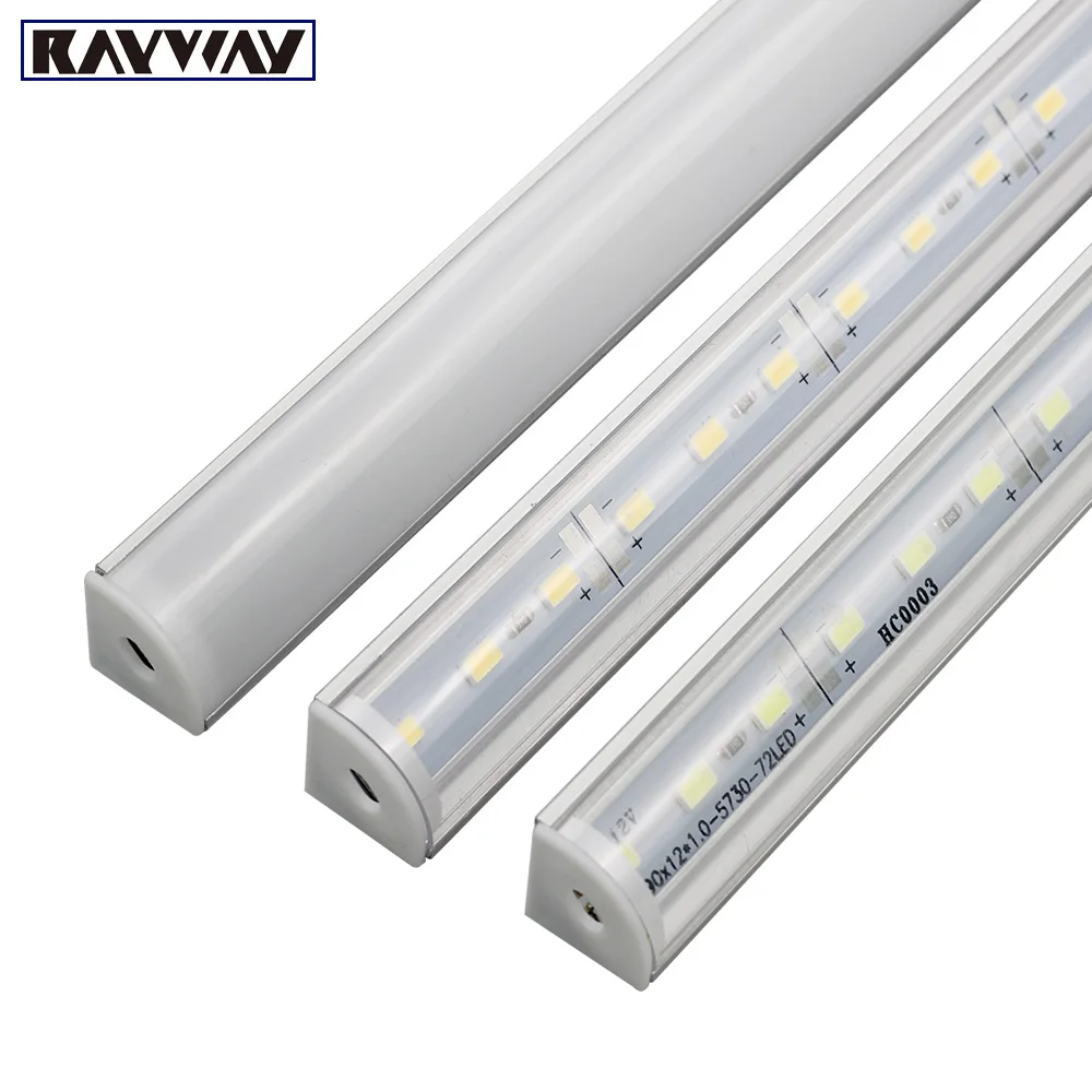 

RAYWAY 5pcs 0.5M SMD5630 72leds Double Row LED Strip Light Rigid LED Bar Light + DC12V 10A Power Transformer Super Bright Tubes