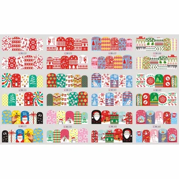 

12 PACK/ LOT WATER DECAL NAIL ART NAIL STICKER FULL COVER CHRISTMAS XMAS OWL DEER SANTA CLAUSE BN673-684