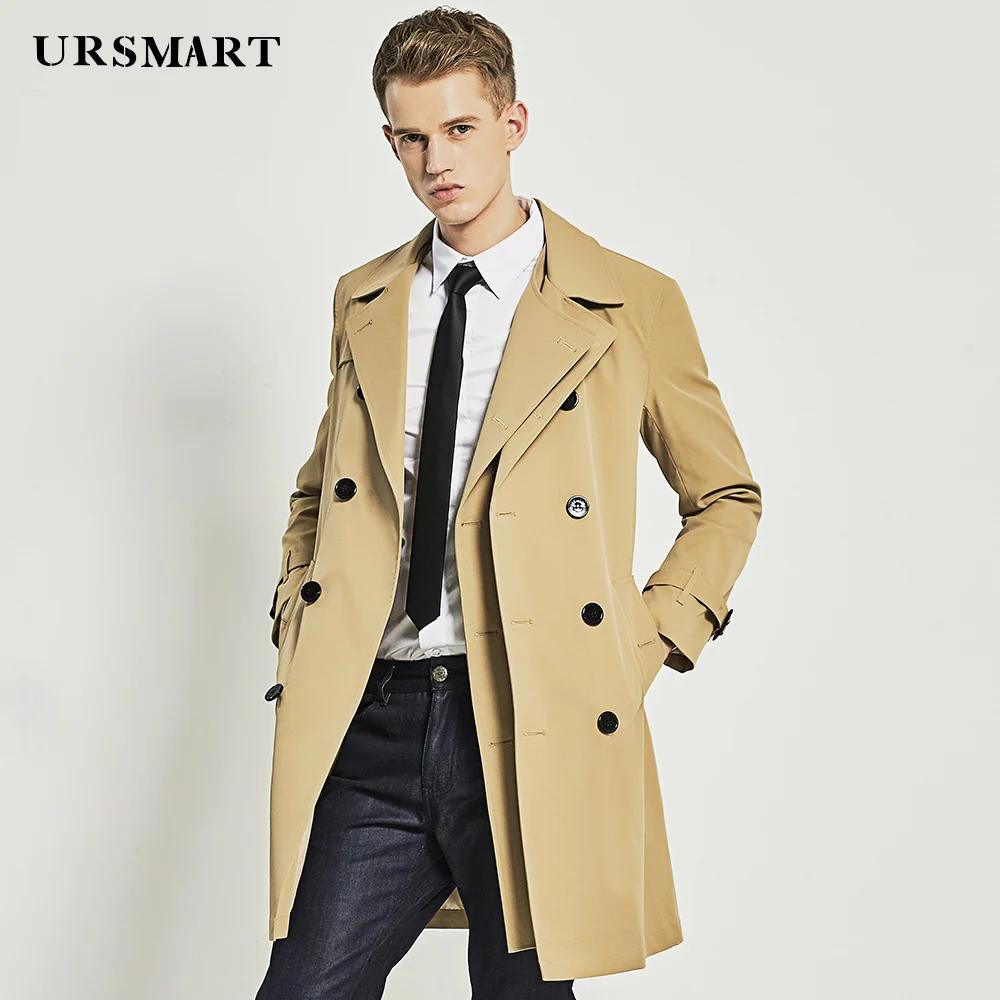 Aliexpress.com : Buy URSMART Authentic khaki long style trench coat men ...