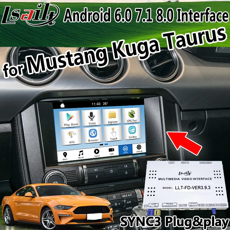Все в 1 Plug and Play Android 7 GPS навигационная коробка для Kuga aurus Mustang Sync3 с youtube carplay