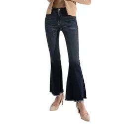 Делать орфографические новые джинсы Для женщин Мода Высокое качество расклешенные брюки женщина тонкий Темперамент коммутируют