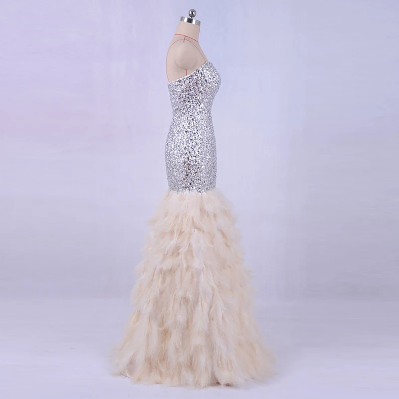 Роскошное вечернее платье с перьями и русалочкой, длинное,, с кристаллами Лори, шикарные, вечерние, торжественные, длинные платья для свадеб