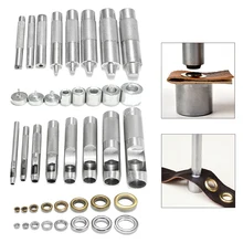 1 Set Metal Leather Craft Tool Die Punch Hole Snap Rivet Fastener Button Setter Base Kit For DIY Leathercraft Punch Rivet Set