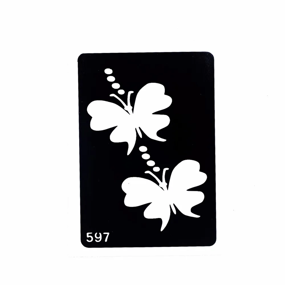 7 Pieces Hollow Butterfly Design Small Henna Tattoo Stencil Women DIY Body Art Airbrush Painting Mehndi Tattoo Stencil Number#02 (5)