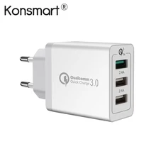 KONSMART Quick Charge 3,0 USB адаптер питания для samsung Xiaomi huawei мобильный телефон Быстрая зарядка евро Зарядка для iPhone iPad