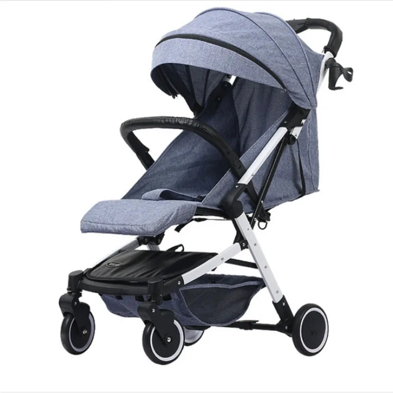 Детское yoya коляска мини-легкие детские корзину Портативный складная детская коляска могут быть активными, вы можете сидеть или лежать, малоенькая прогулочная коляска 2 в 1 с высоким обзором - Цвет: gray 2