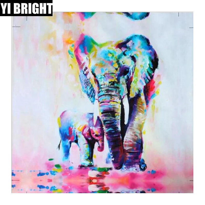 

DIY Diamond Painting Cross Stitch 5D Diamond Mosaic Needlework "Elephant" Rhinestones Wall Diamond Embroidery Home Decortion