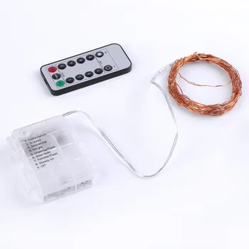 

High Quality Indoor Outdoor Bright Dimmer 10M 100 LED String Lights Copper Wire With Remote Controller and Battery Box hot