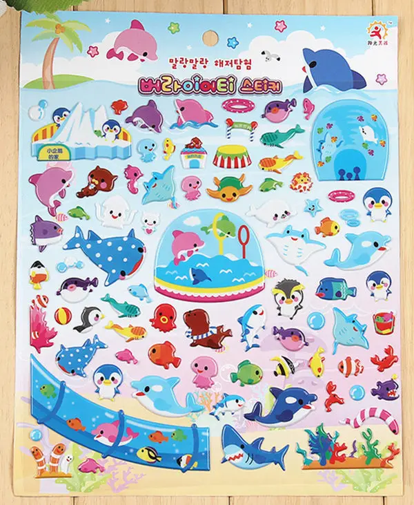big cartoon animals dinosaurs anime 3D foam stickers party supplies decoration kids gifts children toys boys funny sticker