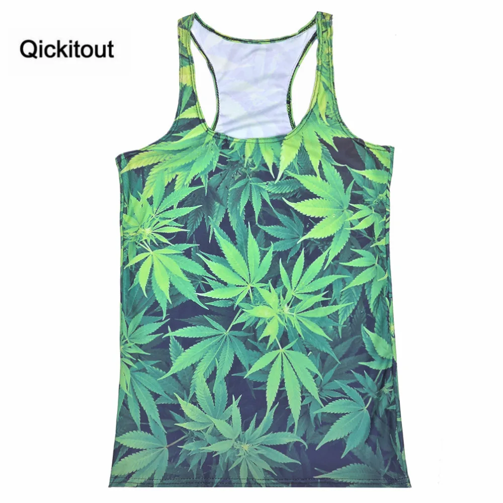 

Qickitout Tops 2016 Summer Women's Blouses Strapless Sleeveless Digital Print Casual Maple Forest Green Tank Tops Ladies' Vest