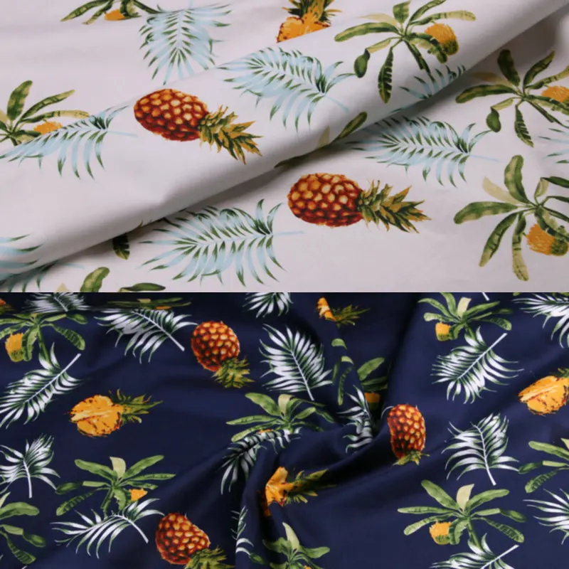 50*142 см pineappl печатный хлопок tissu, чистый хлопок Поплин Ткань для шитья одежды, DIY Ткань пэчворк tissu для праздничного платья