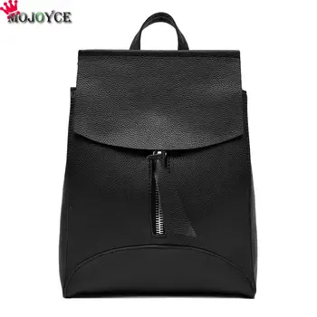 

Women Leather Backpack Small Minimalist Solid Black School Bags For Teenagers Girls Feminine Backpack SAC A DOS Femme