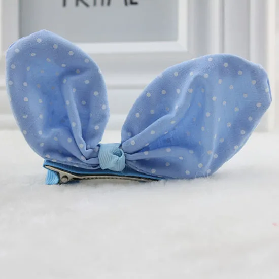 Мода для девочек милые латтические заколки бант с кроличьими ушками Милая бабочка в горошек детский зажим для волос аксессуары для детей 1 шт. 11 видов стилей - Цвет: Spot Blue