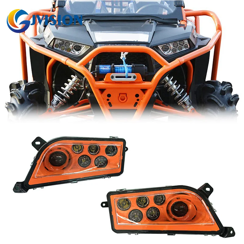 Orange Auto Accessories ATV LED Headlight 12V Left and Right headlamp