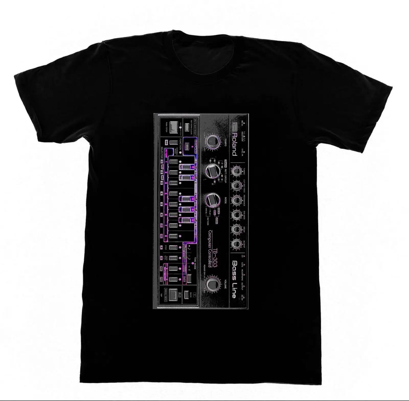 

Roland T Shirt Acid EDM Skool Rave House Music Vintage Synthesizer Moog T-Shirt Fashiont Shirt Free Shipping Top Tee