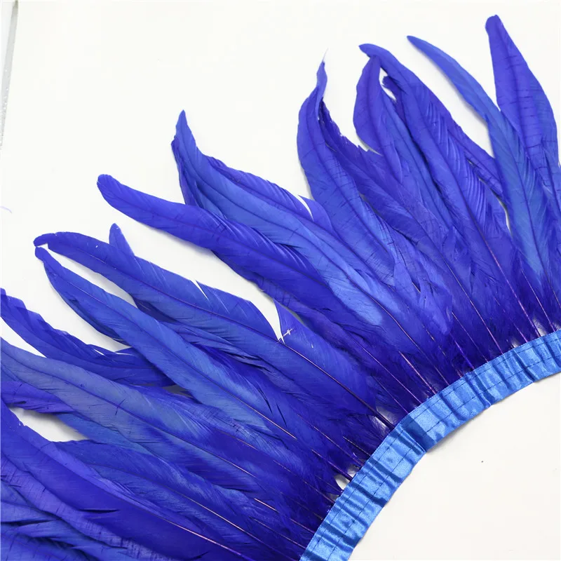 30 35cm/12 14inch rooster feather trim royal blue color saddle rooster
