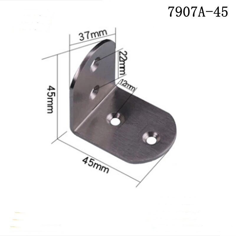 

Home Furniture 7907A-45 stainless steel angle code reinforcement 90 degree right angle connector Universal L-Tripod