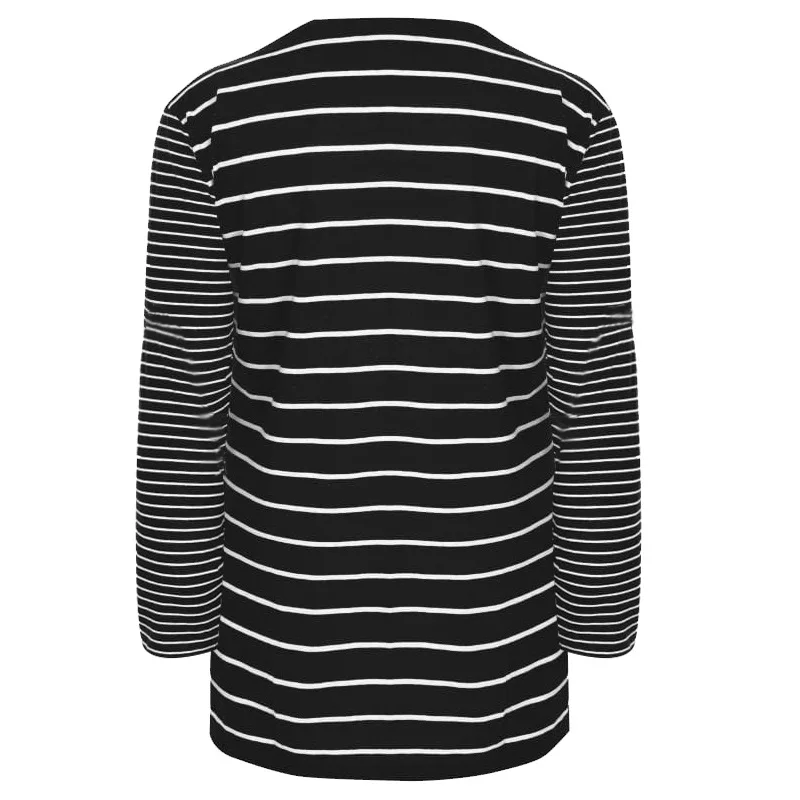 Женские топы в полоску большого размера плюс 5XL 4XL зимние Футболки с длинным