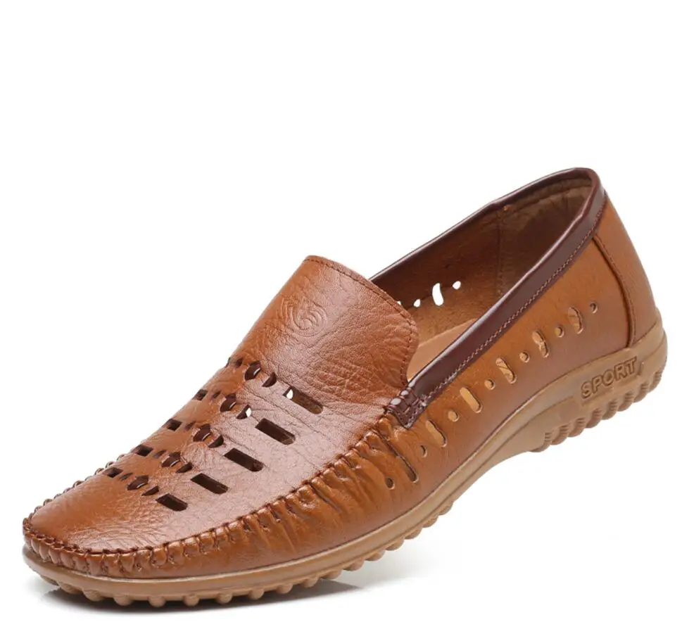 

2018 Brand genuine leather breathable sandals outdoor casual men's erkek sandalet for Men Beach shoes sepatu pria zapatos hombre