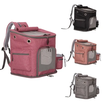 

Pet Cat Outdoor Handbag Travel Carrier Packbag Portable Zipper Mesh Backpack Breathable Dog Bag 4 Colors Pink Pet Dog Carriers