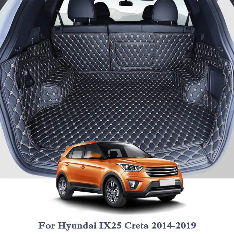 

For Hyundai IX25 Creta 2014-2019 Car Floor Mat Leather Tray Carpet Cargo Liner Custom Auto Trunk Mat Carpet Internal Mats
