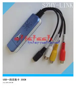 

by dhl or ems 100pcs Portable USB 2.0 Video Audio Capture Card Adapter VHS DC60 DVD Converter Composite RCA Blue Wholesale