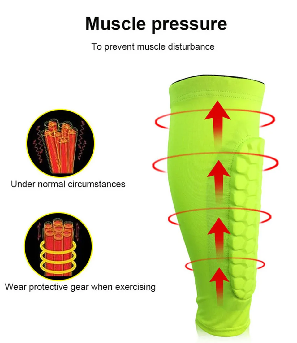 1 шт. Щитки на голень для футбола протектор футбол соты анти-Краш ноги икры Компрессионные Рукава Велоспорт Защита для бега 5 цветов