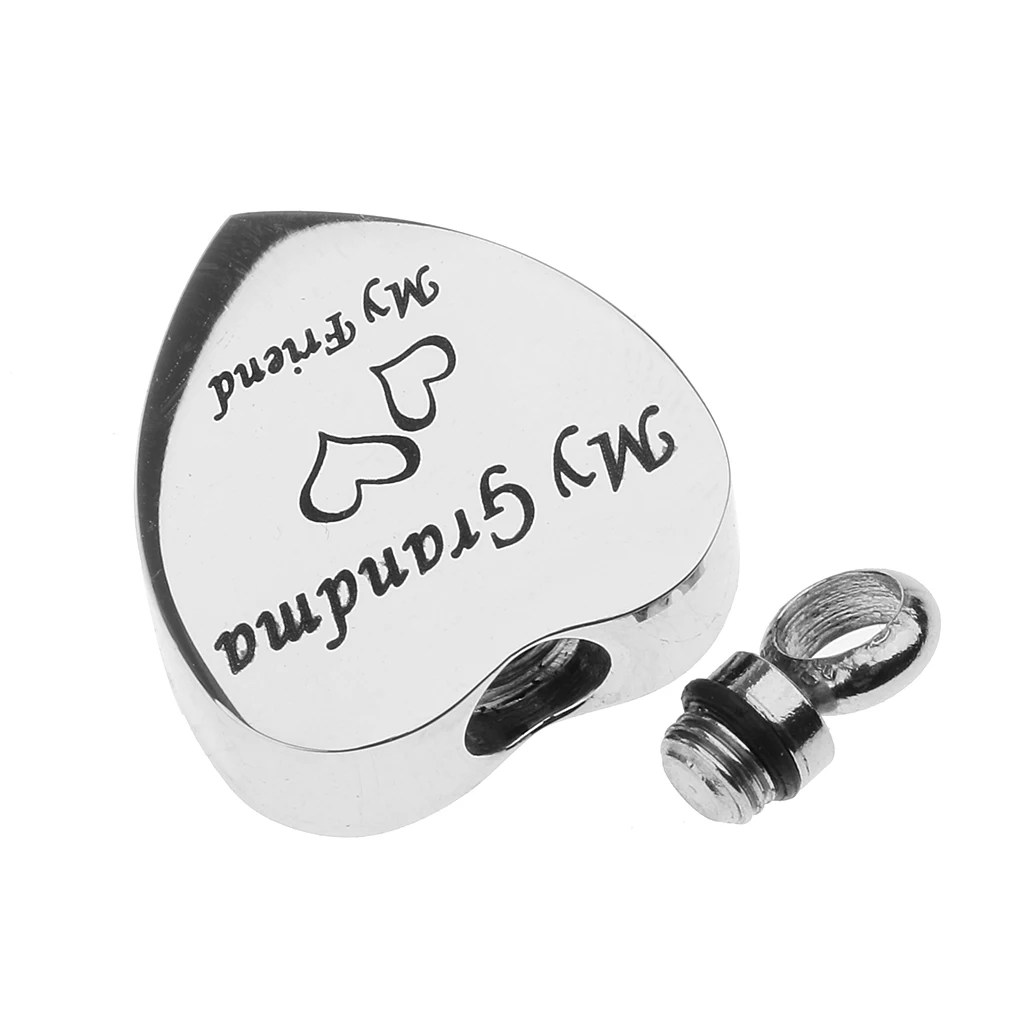 Stainless Steel Cremation My Friend Heart Urn Pendant Keepsake Memorial Charms Jewelry Fit Pendant