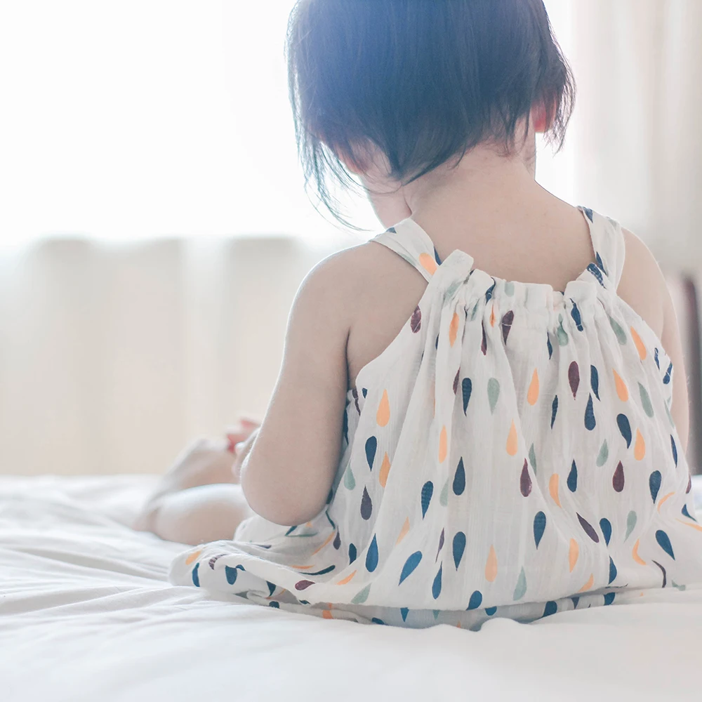 

2018 New kids Clothes Baby Girl Clothing summer cotton princess dress dots pattern bowknot shouderless cute sundress 2-6Y