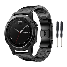 22 мм Натуральная Нержавеющая сталь Смарт часы Браслет Группа ремешок для Garmin Fenix 5 futural цифровой Прямая jull19