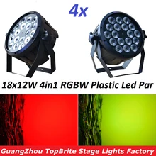 4xLot хорошее качество Led Par Light Quad 18x12 Вт 4в1 RGBW Луч мыть Dmx Par может Американский Dj пластик светодиодные плоские светодиодные софиты лампы