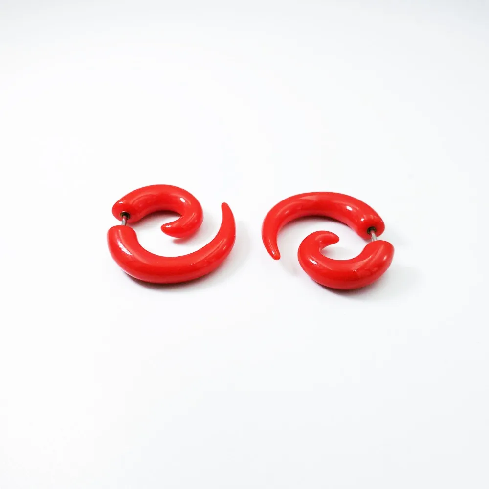 

2pcs fake spiral ear tunnel plug uv ear spiral expander body jewelry