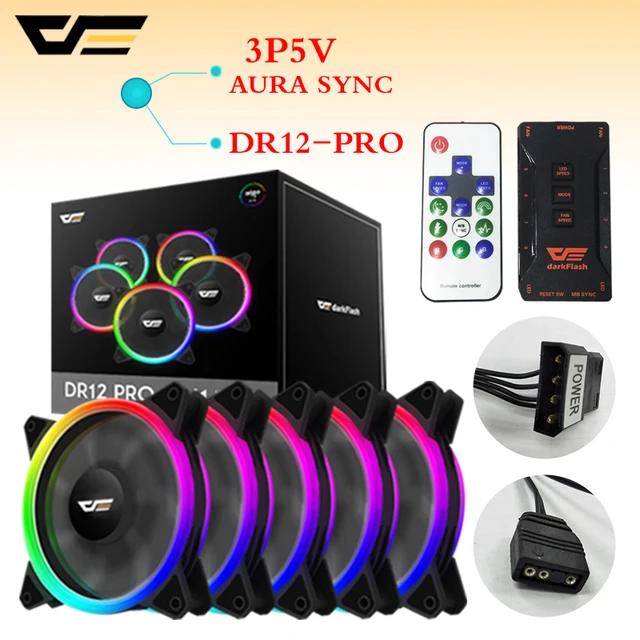 darkflash DR12 PRO aura sync Computer Case Cooling Fan RGB Adjust LED