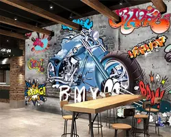 Beibehang обои для стен 3d граффити Настенные обои мотоциклетные стрит-арт личности фоне украшением 3d обои