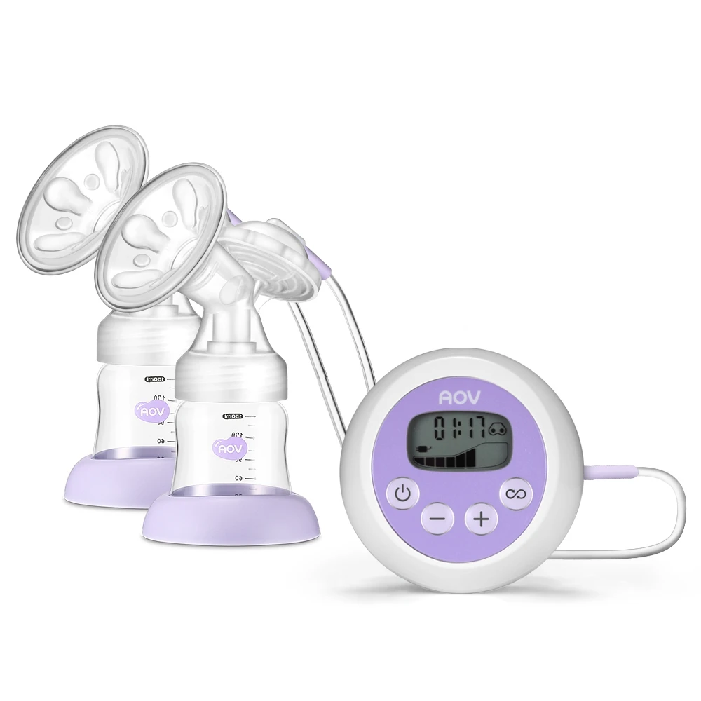 

Baby Double Electric Breast Pump With Milk Bottle Adjustable Frequency LCD screen Infant Powerful Breast Pumps Breast Feeding