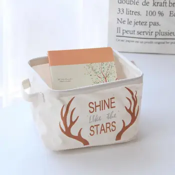 

Cotton And linen Storage Box Brown Bottom Star Pattern Home Garden Home Storage Organization Storage Baskets