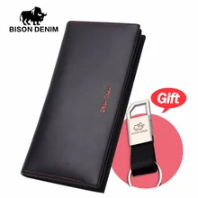 BISON DENIM männer brieftasche leder echte garantie Brieftasche klassische business brieftasche für geschenk Erste Schicht Rindsleder münze Kupplung N4384