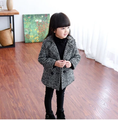 

Autumn New Girls Coat Children Cloth in Long Loose Double-breasted Coat