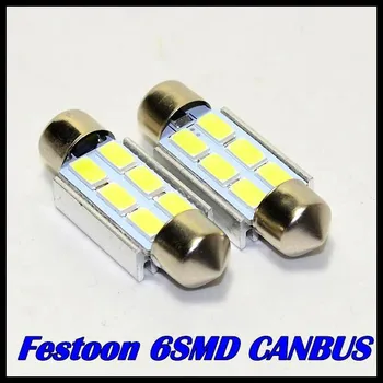 

100pcs No Error c5w 5730 5630 41mm 6SMD led dome Festoon bulb license plate light car make up mirror recap interior parts