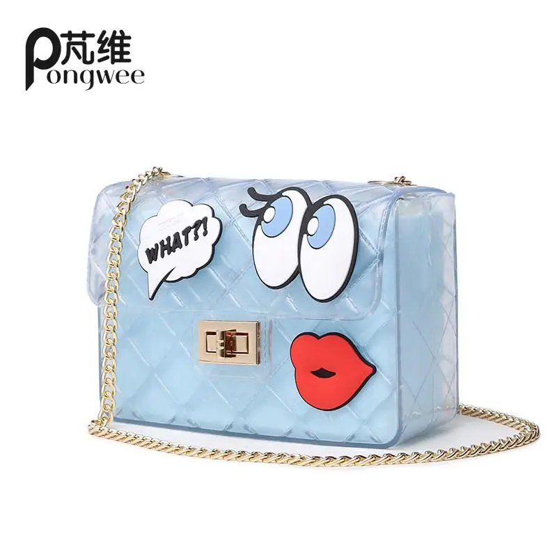 

PONGWEE Fashion Small Bag Women Jelly Bags New Handbags Crossbody Bag For Women Cartoon Chain Bags Bolsas Femininas
