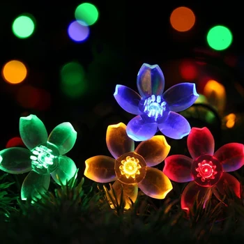 

Foxanon 6M 7M Solar String Lights 8Mode Blossom Flower Garden Christmas Light for Outdoor Party Wedding Patio Holiday Decorative