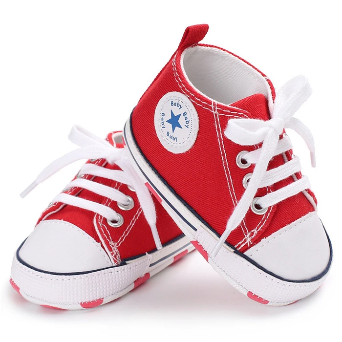 Branded Newborn Sneakers Baby girls Boys Lace-up Canvas Shoes Active All Star Zapatos Bebe Toddler Shoes Infantil Sapatos