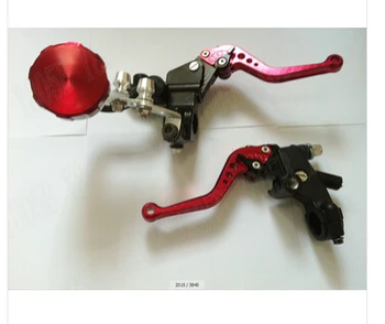 

Brake Clutch Master Cylinder Set Kit Reservoir Lever Universal 7/8" Handlebar 22MM Handle Bar Red