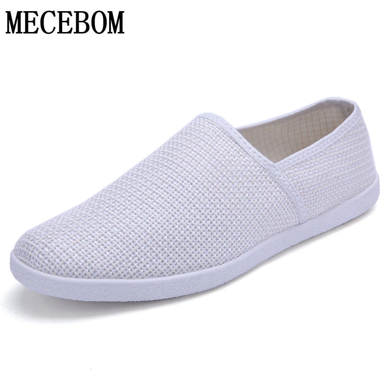 

Men's Casual shoes high quality loafers footwear canvas shoes breathable flats hand-made Slip on flats size 39-44 C12M