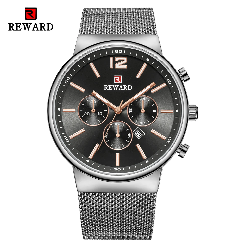 

REWARD Mens Waterproof Watches Fashion Slim Quartz Business Watch Top Brand Luxury Men Wristwatch Male Clock Relogio Masculino