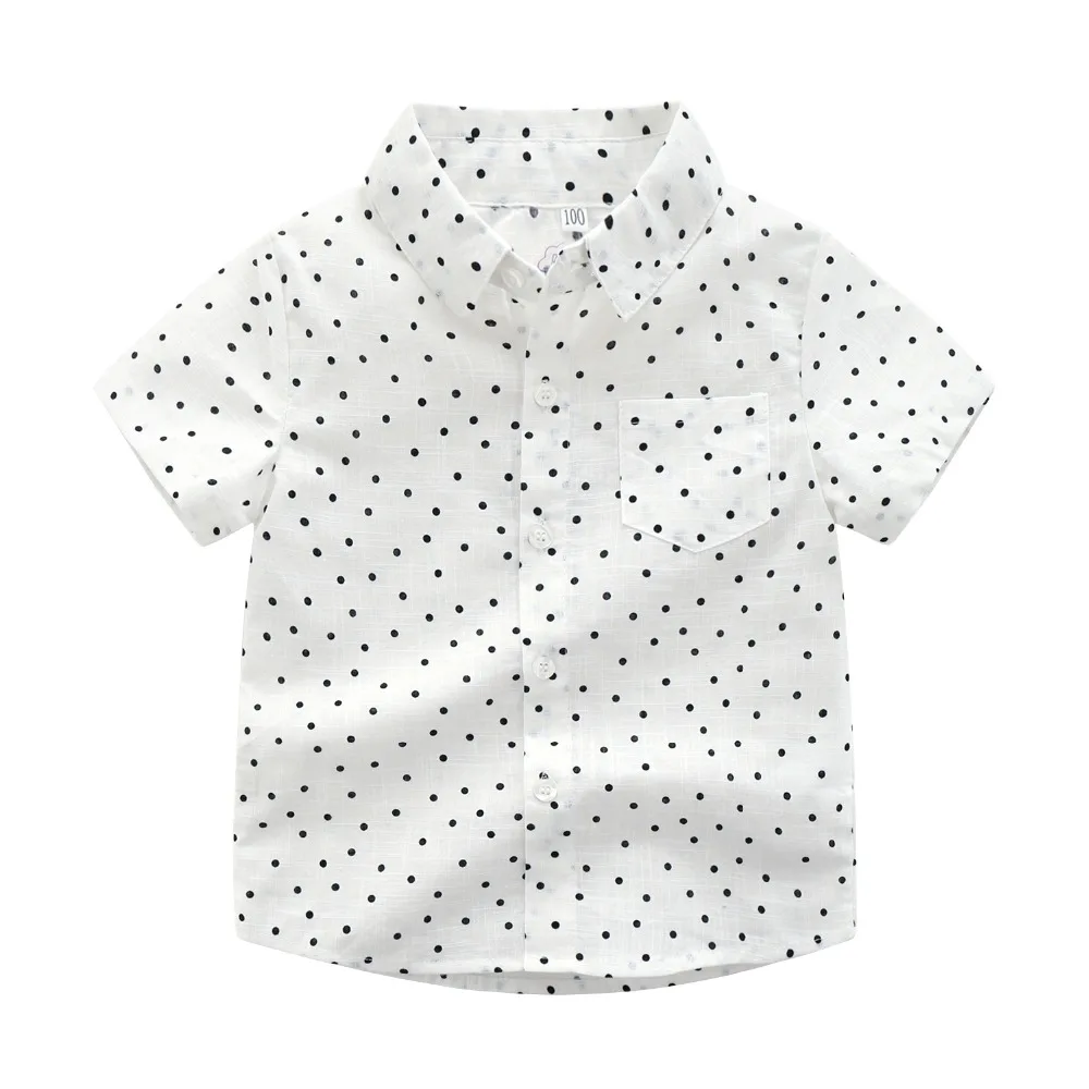 

Kimocat Boys short-sleeved shirt 2019 new summer Korean children's clothing children's cartoon print casual shirt