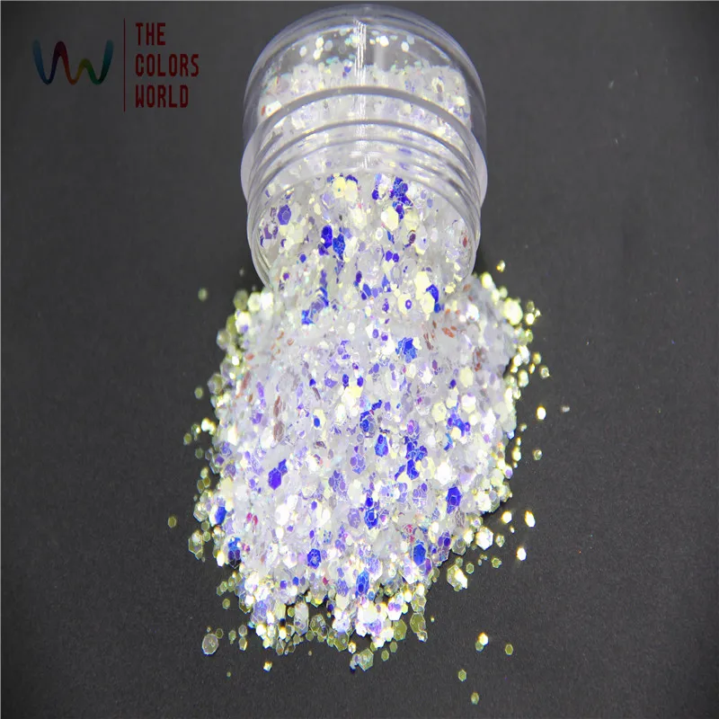 Branco com Luz Azul e Ouro para a Arte do Unha e Suprimentos Muito Brilho Iridescente Cores Diy Tcr6321b-h1