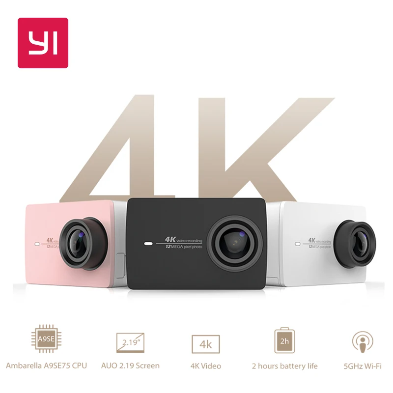 

YI 4K Action and Sports Camera WIFI 4K/30fps Video 12MP Raw Image with EIS Voice Control International Version