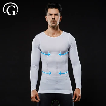 Men Gynecomastia Corsets Slimming tops Posture Corrector Tees Boobs Body Shaper Compression shirt Abdomen Control Belly Reducer